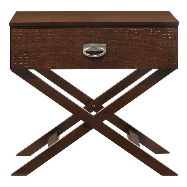 LYKE Home 1 Drawer Nightstand , Cappuccino