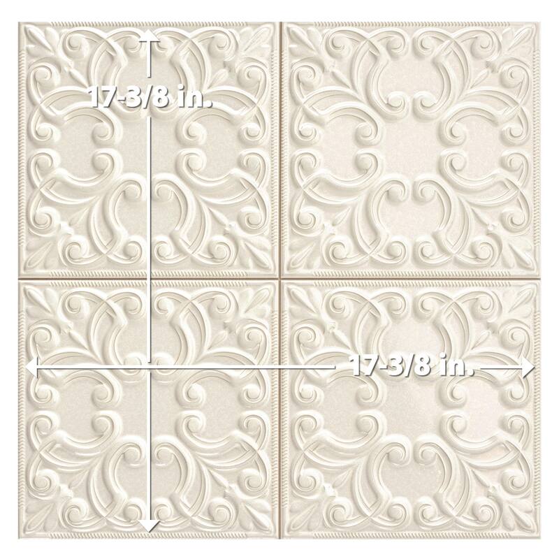 Merola Tile Victorian Tin Pearl 17-3/8" x 17-3/8" Porcelain Wall Tile