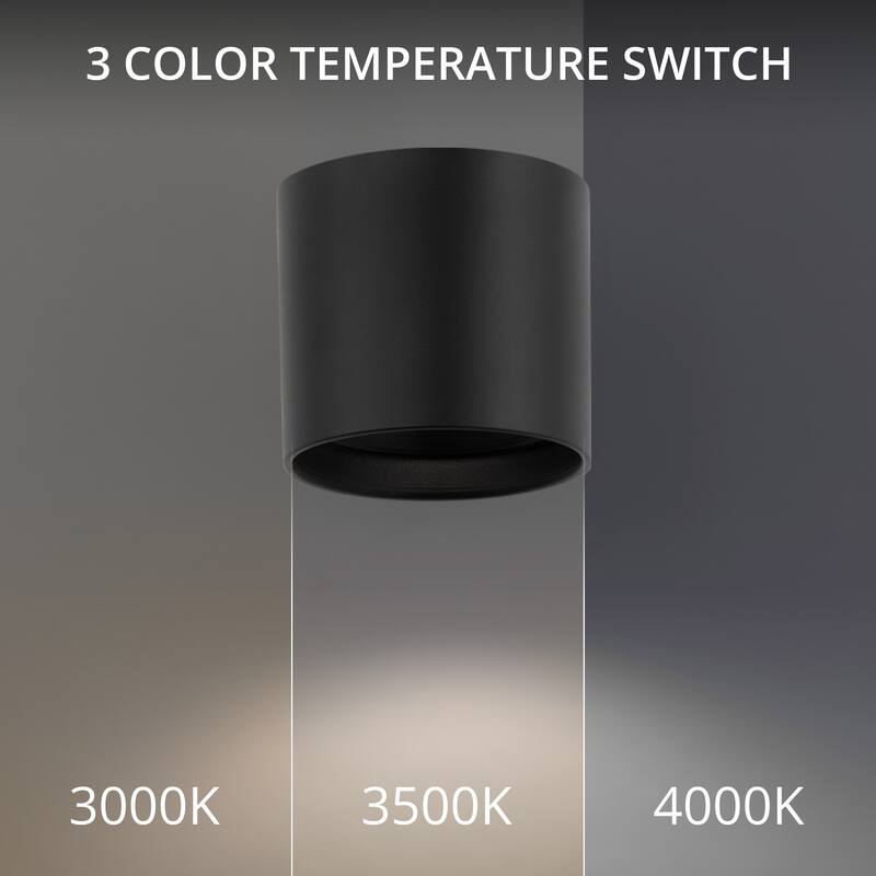 Squat 5in LED Outdoor Flush Mount 3-CCT 3000K-3500K-4000K Set to 3000K
