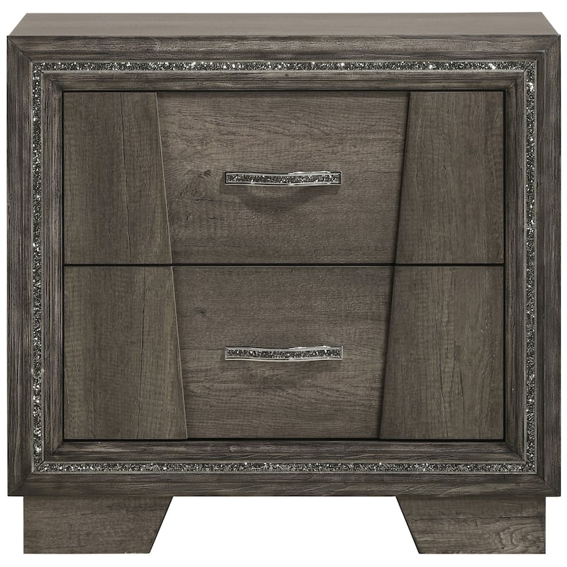 Janine Transitional 2-drawer Nightstand Grey