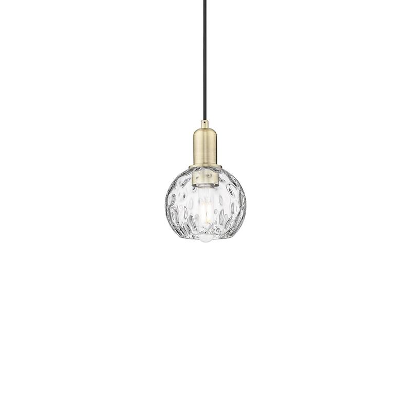 Innovations Lighting 716-1P-9-6 Athens Water Glass Pendant Athens - Antique Brass / Clear Water Glass
