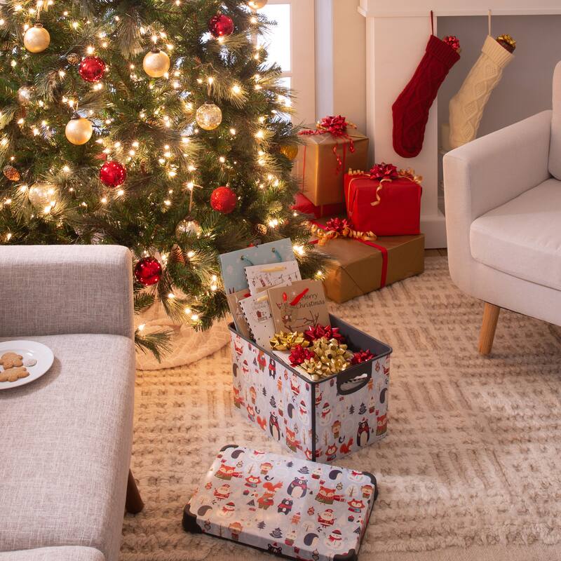 Simplify "Santa Clause is Coming to Town" Design Storage Tote Bin