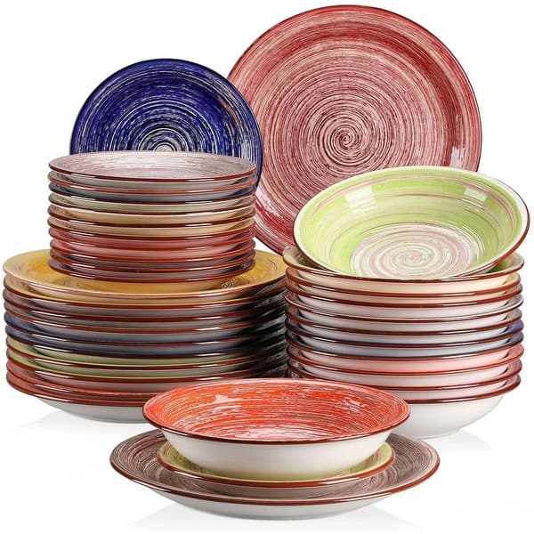 vancasso Albero Stoneware Hand-painted Multicolour Dinnerware Set - 36-Piece