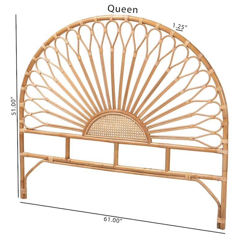 Perenna Modern Bohemian Natural Rattan Standalone Headboard