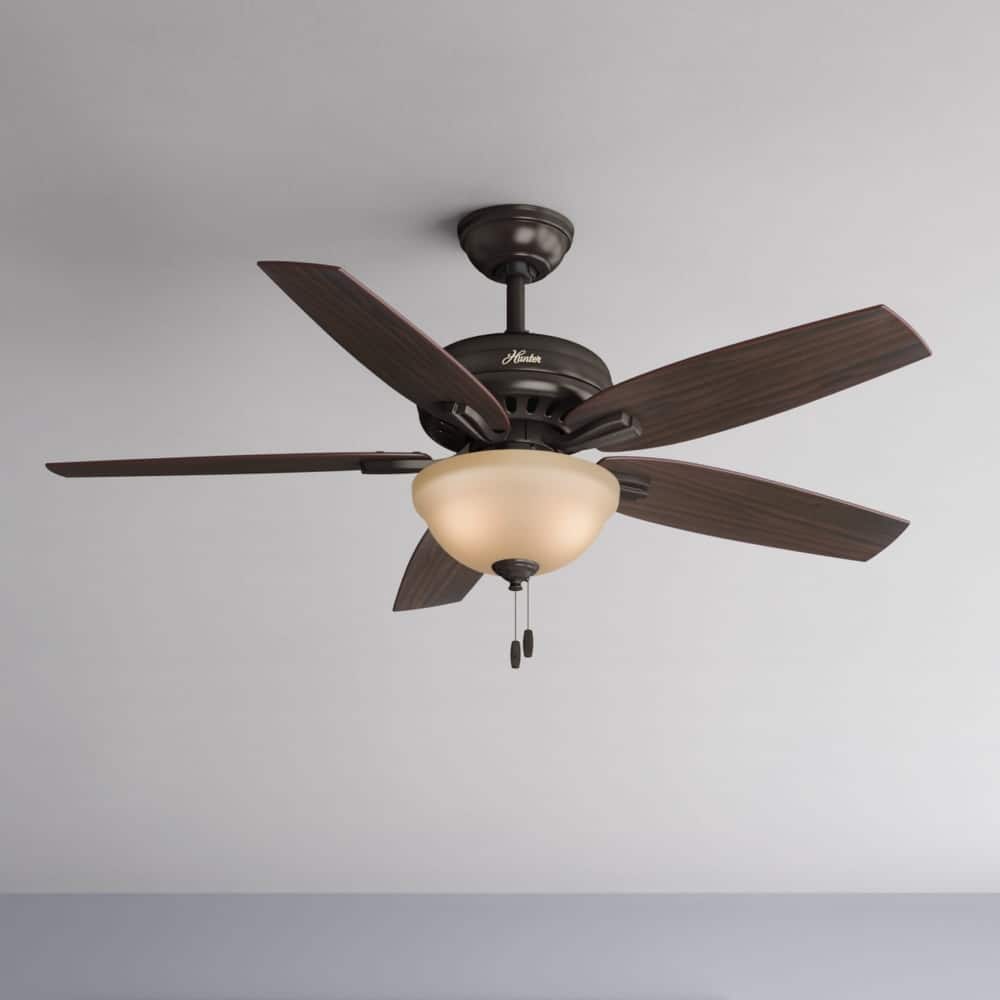 Hunter 52" Newsome Ceiling Fan with LED Bowl Light Kit and Pull Chain