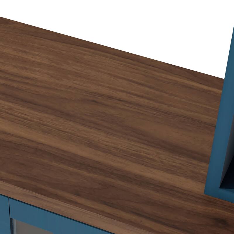 95.5" Wall Unit Entertainment Center for TVs up to 80" - TV Stand with Electric Fireplace, Cabinets & Shelves