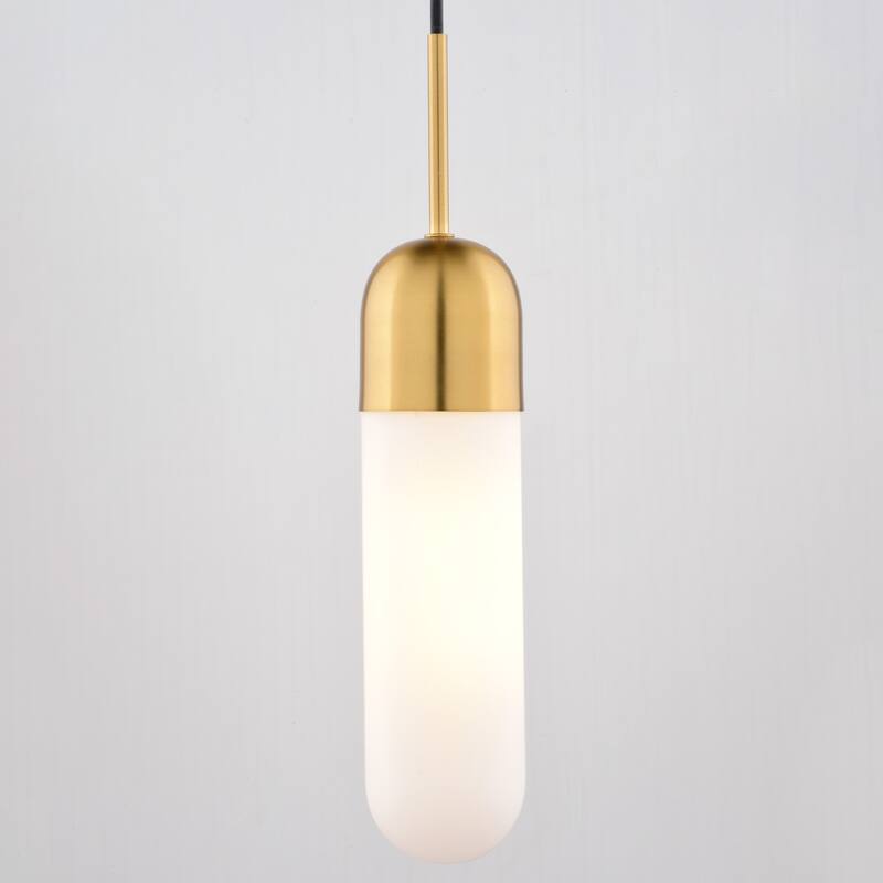 Thalia Contemporary Mini Pendant Ceiling Light White Pill Glass