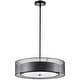 preview thumbnail 28 of 71, 3-Light 20"W Drum Fabric Semi Flush Mount Pendant Chandelier