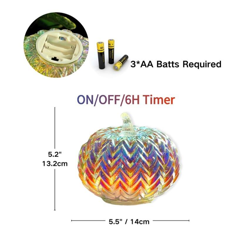 Mercury Glass Pumpkin Lights with Timer – Fall Halloween Table Decorations for Home & Thanksgiving Decor