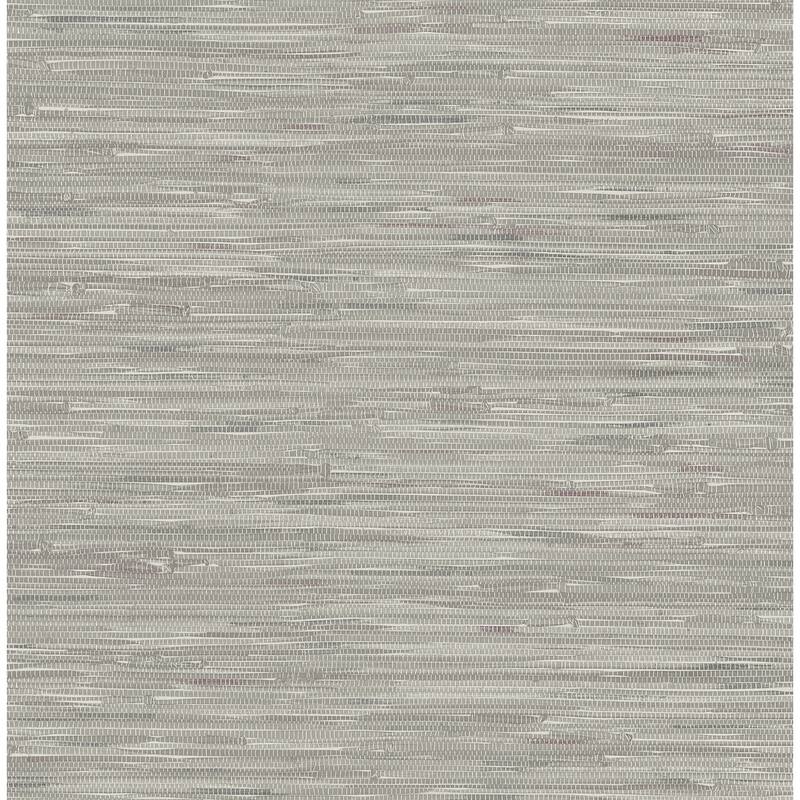 Brewster Poa Grey Faux Grasscloth Wallpaper - 20.5in x 396in x 0.025in