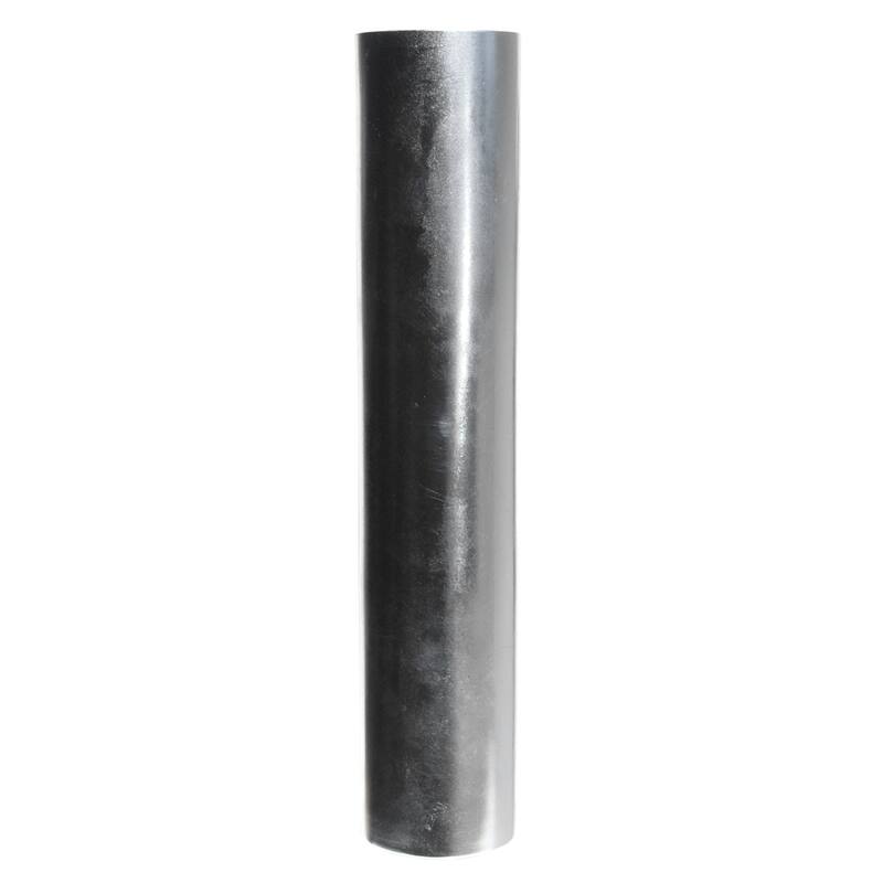 20 Inch Glass Cylinder Shape Hand Gilded Vase with Metal Leaf Details and Distressed Finish