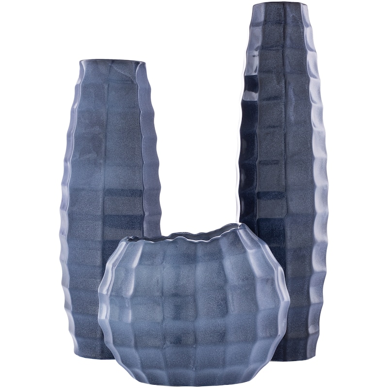 Nasos Modern Ceramic Outdoor Safe Vase Set (3 Pieces)