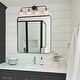 preview thumbnail 2 of 20, Olia Modern Farmhouse Black Bathroom Vanity Light Linear Dimmable Glass Wall Sconces