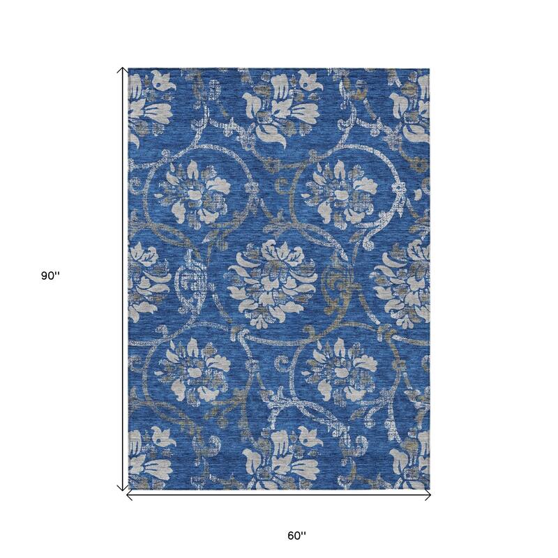 HomeRoots Floral Traditional Rectangle Outdoor Rug