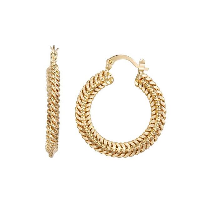 Victoria Townsend Gold Plated Wave Hoop Earrings