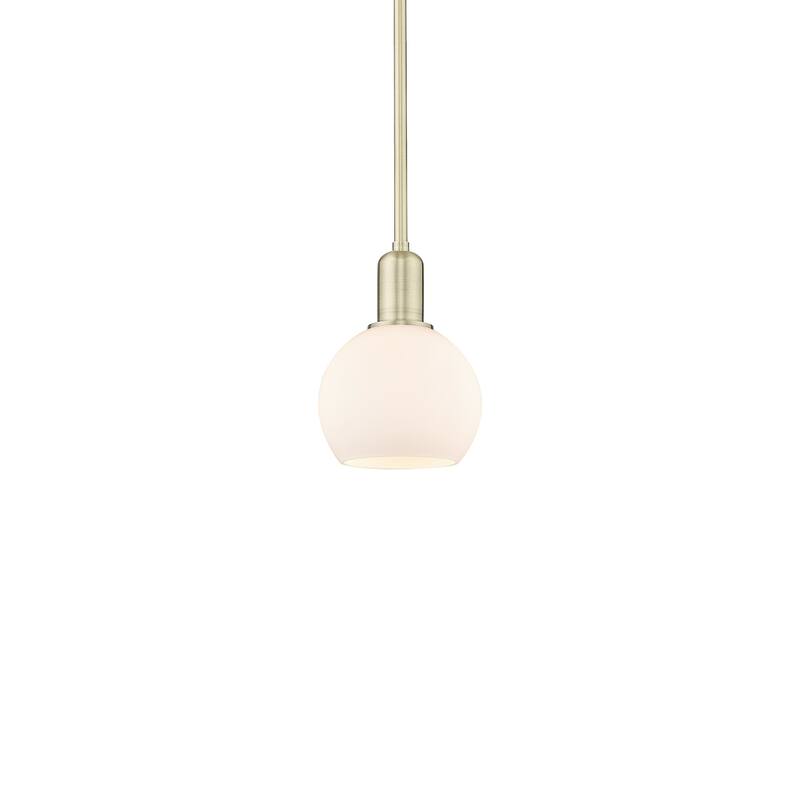Innovations Lighting 716-1S-9-6 Athens Pendant Athens 6" Wide Mini - Antique Brass / Matte White