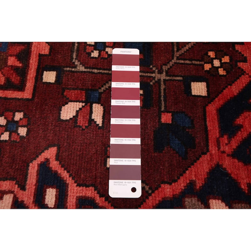 ECARPETGALLERY Hand-knotted Kayseri Vintage Dark Red Wool Rug - 6'7 x 9'11