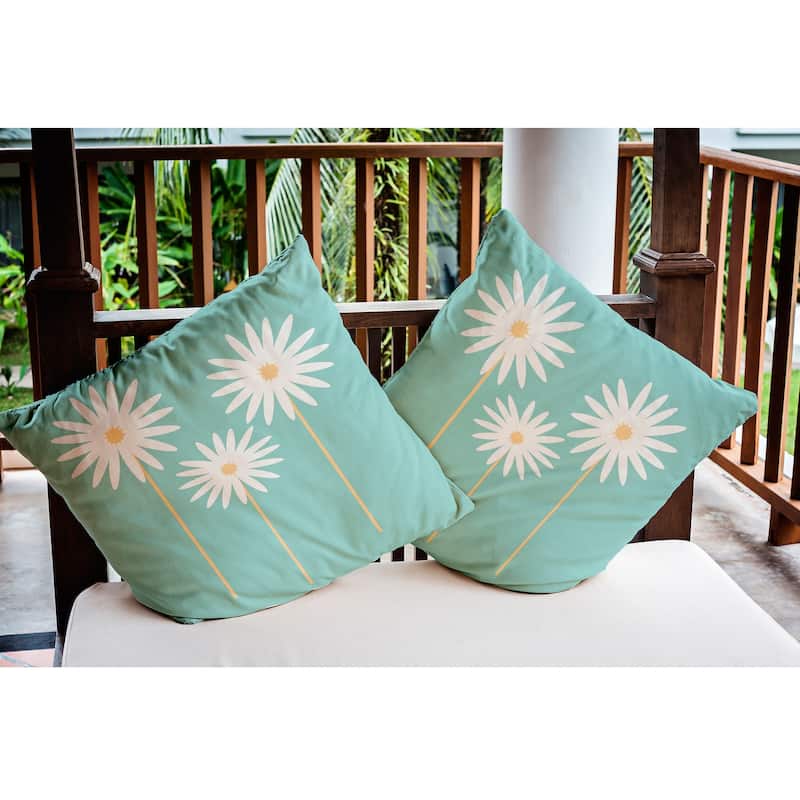 Floral Print Indoor/Outdoor Throw Pillow