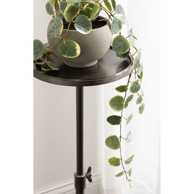 Kate and Laurel Engles Adjustable Polished Metal Table and Plant Stand