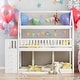 preview thumbnail 1 of 12, Twin over Twin Size House Shaped Bunk Bed with Drawers and Shelves, White White