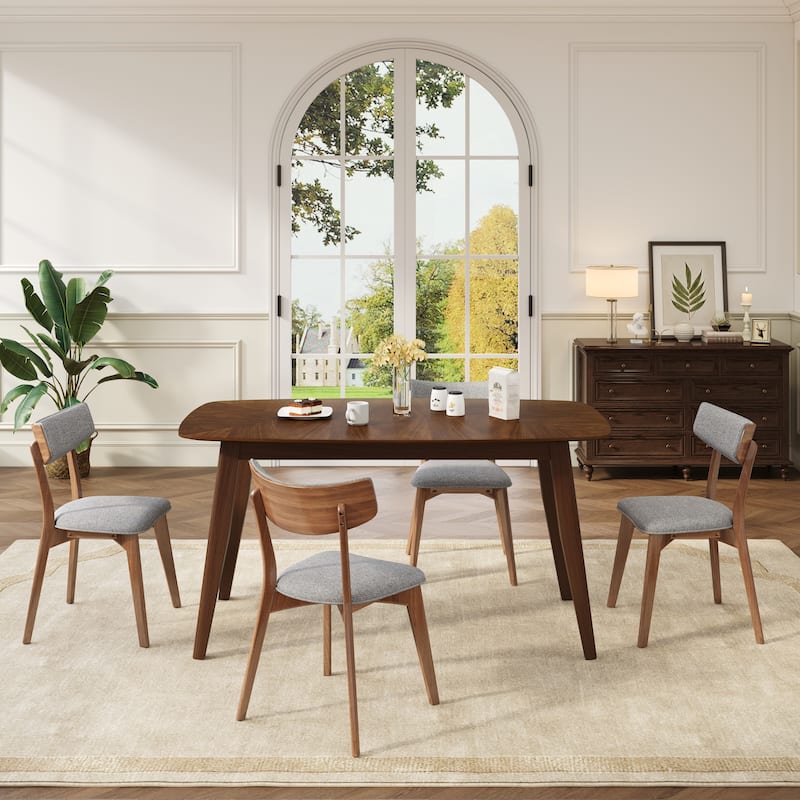 Christopher Knight Home- Jordan Wood Dining Sets - 5-pieces - Dark Grey+Walnut
