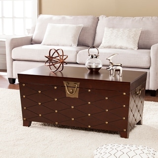 SEI Furniture Liatris Nailhead Espresso Coffee Table Trunk - Bed
