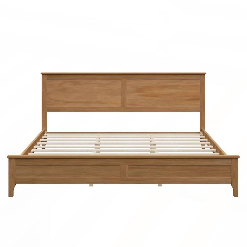 Modern Solid Wood King Size Platform Bed
