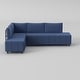 preview thumbnail 2 of 32, Modern Upholstered Sectional Sofa Blue