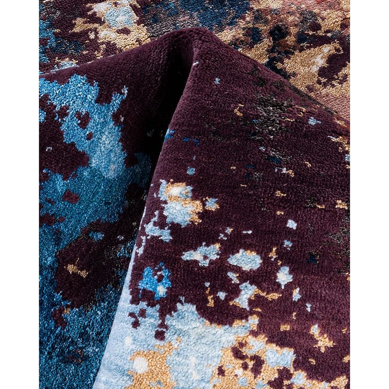 Ikat One-of-a-Kind Hand-Knotted Area Rug, Blue - 8' 2" x 10' 2"