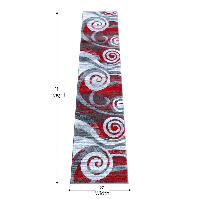 Modern Swirl Design Olefin Area Rug