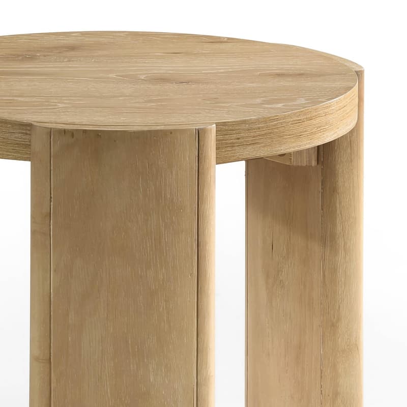 Furniture of America Minst Modern 2-Piece Oak Wood Round Coffee Table Set