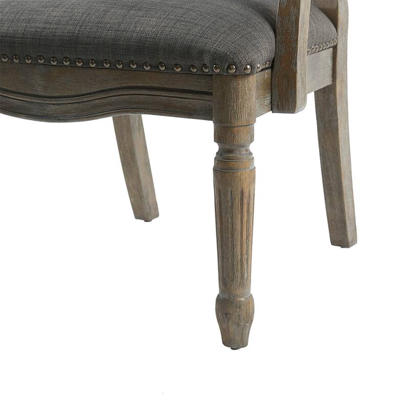 Madison Park Cole Grey Exposed Wood Arm Chair