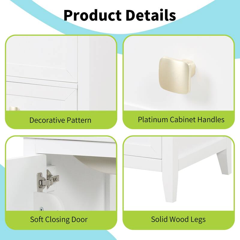 Compact 20" Bathroom Vanity with Sink, Soft Closing Door, Storage Rack & Drawer, Modern MDF Cabinet