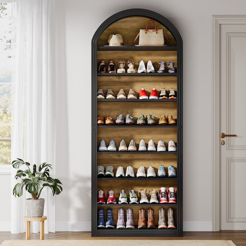 Tall Shoe Storage Cabinet, Freestanding Shoe Organizer