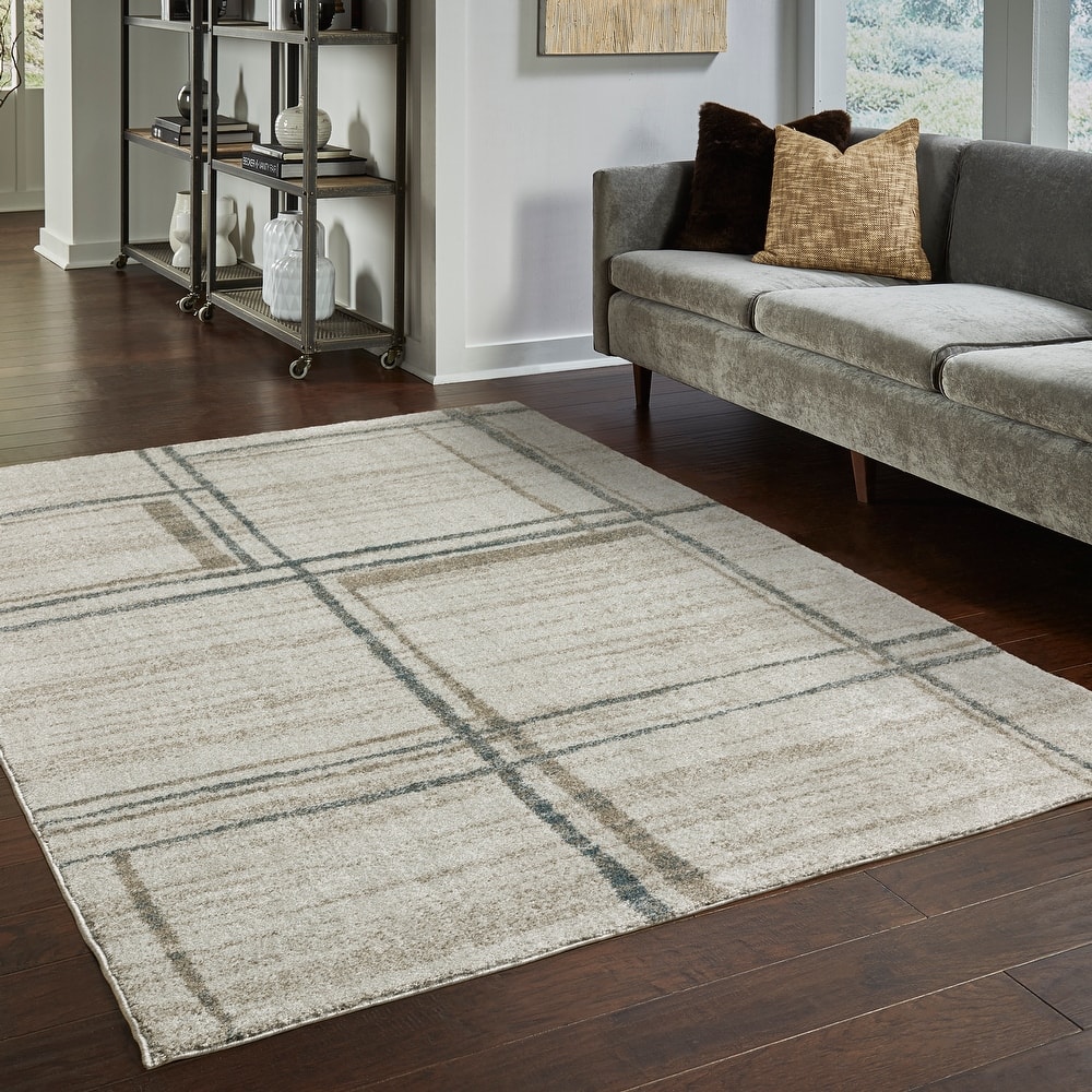 Style Haven Archer Distressed Geometric Grey/ Teal Indoor Area Rug