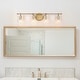 preview thumbnail 3 of 42, Modern 3-Light Gold Bathroom Vanity Light Organic Bulb Shape Glass Wall Sconce