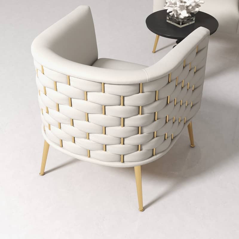 SEYNAR Mid-Century Modern Velvet Round Accent Chair for Living Room
