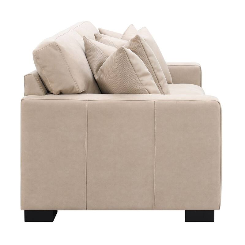 Dexter 69" Loveseat with 4 Pillows, Taupe