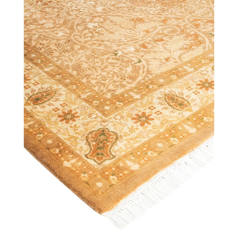 Overton Handknotted Wool Traditional Oriental Brown Area Rug - 5' x 8'
