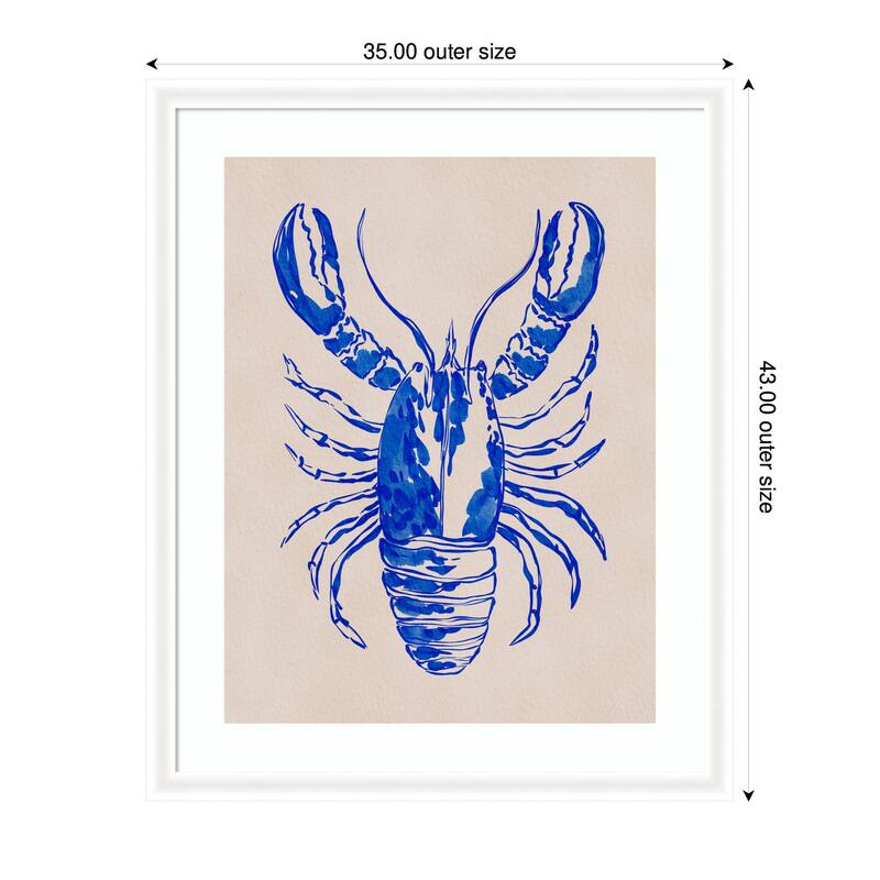 Kate and Laurel Framed Art Lobster by Nikita Jariwala
