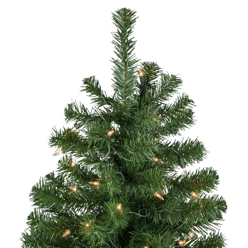 7' Pre-Lit Norfolk Spruce Artificial Christmas Tree, Clear Lights - 7 Foot