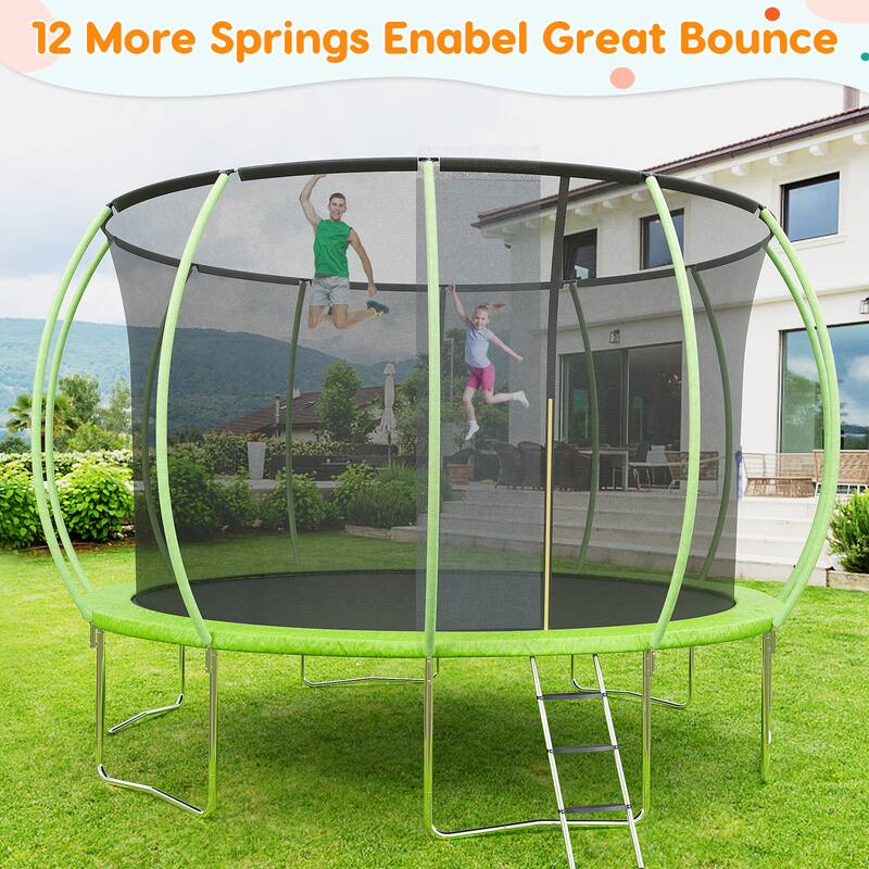 Trampolines for Kids Adults with Enclosure Ladder for Outdoor Jump