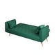 preview thumbnail 7 of 13, 71" Velvet Green Gray Double Sofa Bed