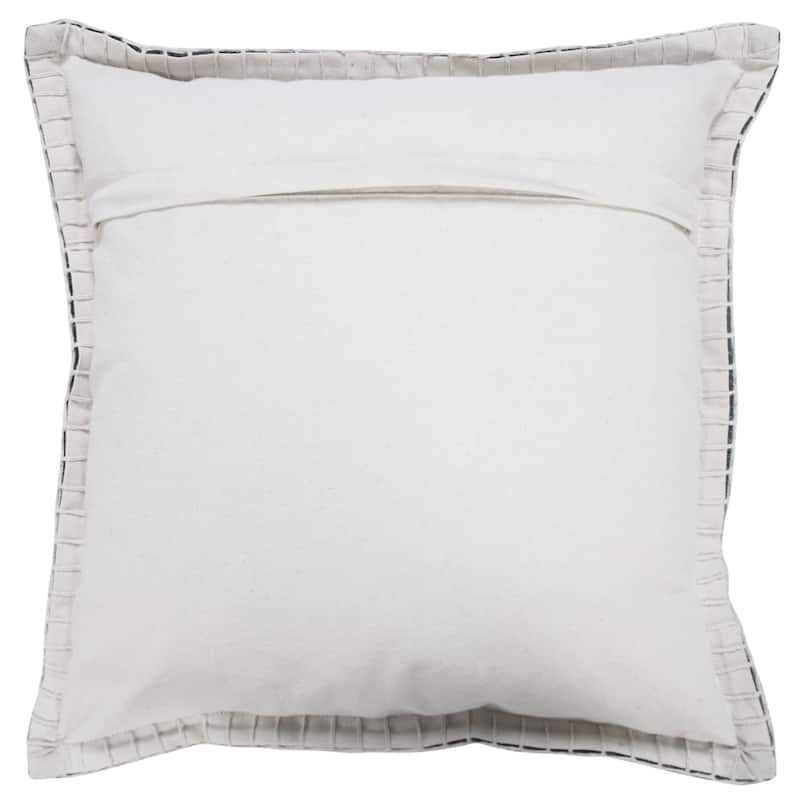 HomeRoots 20" X 20" Jet Black 100% Cotton Zippered Pillow