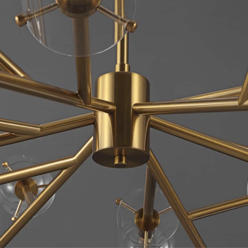 SAFAVIEH Couture Pricilla Retro Mid-Century Modern Metal/Glass Sputnik Chandelier - 45 In. W x 45 In. D x 29 / 59 In. H