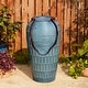 preview thumbnail 37 of 150, Glitzhome Oversized LED Lighted Ceramic Pot Floor Fountains for Outdoor Garden
