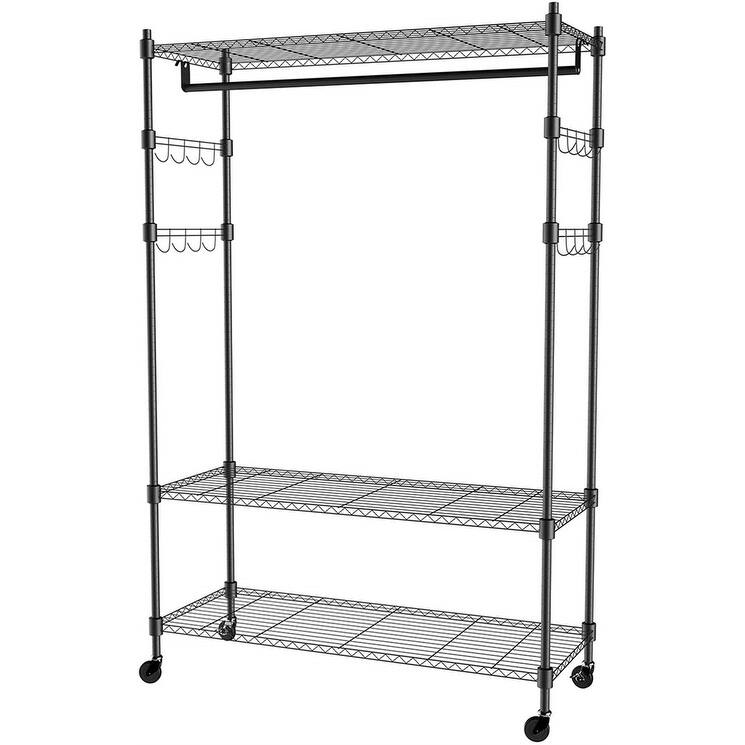 74-in. Rolling 2-tier Closet Organizer / Storage Rack