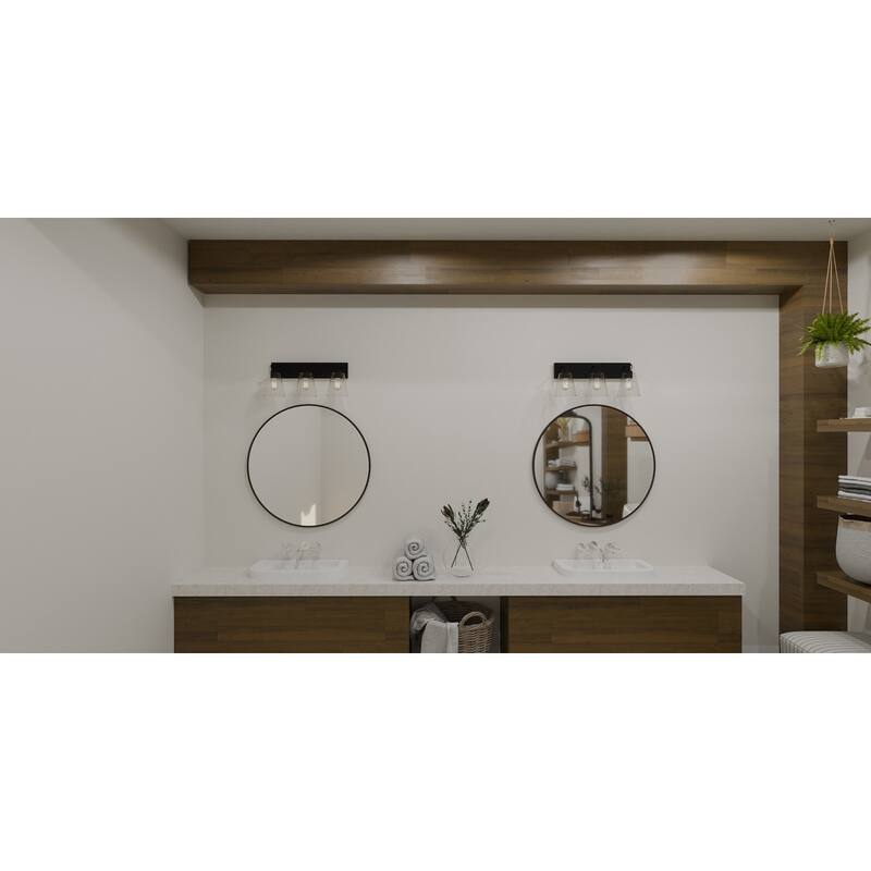 Dacosta 3-Light Earth Black Bath Light
