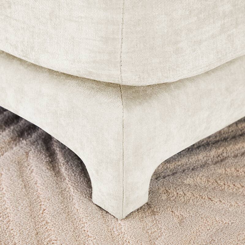 Three-Seater Sofa with 2 Movable Ottomans