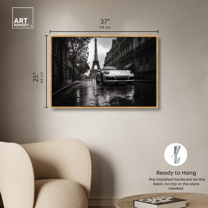 Driving in the Rain Paris Canvas by Art Remedy